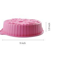Round Cake Pan Silicone Non-Stick Rose Flower Muffin Baking Cake Pan Tray Mold Bakeware 9inch X 1.9inch 1 Pcs N3