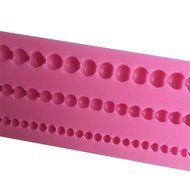 FLY Round Beads Neckless Silicone Fondant Cake Mold For Cake Decorating Baking Mould,Pink N4