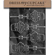 Dress My Cupcake DMCT015 Chocolate Candy Mold, Pilgrim Lollipop Boy, Thanksgiving