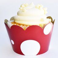 Woodland Animal Cupcake Wrappers, Red and White Polka Dot, Camping Theme, Confetti Couture Party Supplies, 36