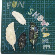 Funshowcase 4 Cavities Feather Pattern Silicone Cake Decorating Mold for Sugarcraft, Chocolate, Fondant, Resin... N2