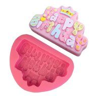 Beauty Clubs Happy Birthday Alphabet Silicone Mold for Cake Pop Mold Chocolate Mold Fondant Tool (2#) N2