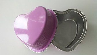 KEISEN 3 2/5&quot; mini cordate Disposable Aluminum Foil Cups 100ml for Muffin Cupcake Baking Bake Utility Ramekin... N5