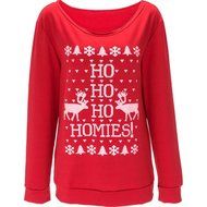 Xmas Pullover Shirt,Morecome Womens Christmas Printing Off Shoulder Sweatshirt (XL, Green) N29