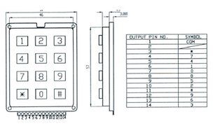 Velleman 16KEY KEYPAD 16 KEYS MATRIX OUTPUT N2