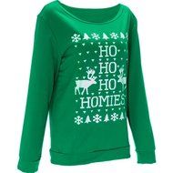 Xmas Pullover Shirt,Morecome Womens Christmas Printing Off Shoulder Sweatshirt (XL, Green) N32