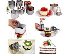5pcs/set Stainless Steel Small Mousse Ring Cheese Cake Cookie Cutter Mold Food Rings Baking Mold Set 5 Shapes N4