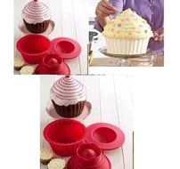 Autek 3pcs Silicone Jumbo Giant Big Top Birthday Cupcake Cup Cake Mould Bake Baking Maker(3DMold-79) N3