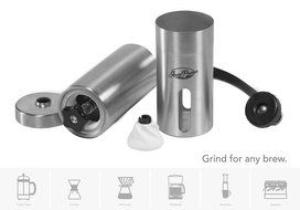JavaPresse Manual Coffee Grinder | Conical Burr Mill for Precision Brewing | Brushed Stainless Steel N5