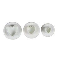 TOOGOO(R) Set of 3 Sugarcraft Heart Plunger Cutter by