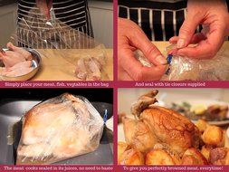 Roastabags - Self Basting Oven Bags (Pack of 8) for Brining and Roasting Chicken, Meat, Seafood &amp; Vegetables.... N2