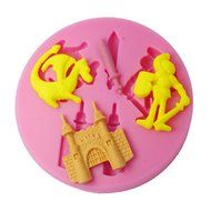 FOUR-C Silicone Cupcake Embossing Mold Warrior Sugarpaste Mould Color Pink N2