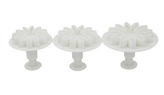 Outop Fondant Cake Cutter Mold Decorating Plunger Sugarcraft Snowflake Cutter Tools Set Pack of 3pcs N10