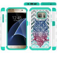 Galaxy S7 Case, HLCT Rugged Shock Proof Dual-Layer Case for Samsung Galaxy S7 (2016) (Owl Blue) N23