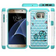 Galaxy S7 Case, HLCT Rugged Shock Proof Dual-Layer Case for Samsung Galaxy S7 (2016) (Owl Blue) N26