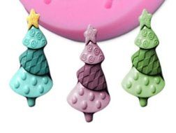 Baking Molds 3D Silicone Mould Cake Candy Pastry Tools Decorating Non-stick Christmas Tree with Star on Top Sugarcraft... N4