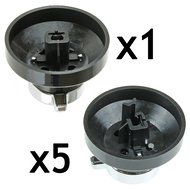 Diplomat Gas Hob Oven Cooker Control Knobs (Black / Silver, Pack of 6) N3
