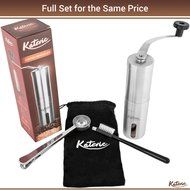 Katevic Manual Coffee Grinder with Adjustable Ceramic Burr, Ebook, Brush, Spoon and Carry Bag N5