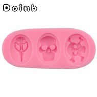 Doinb 7pcs/Set Halloween Skull Witch Candy Cake Pastry Fondant Silicone Molds GJM-9100 N5