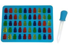 Okallo Products Silicone Gummy Bear Mold - Perfect for Chocolate, Candy, Gummies, and More! (Blue - 2 Molds with... N7