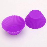 Gaosaili Reusable Nostick Cake Baking Silicone Cupcake Molds 12pcs Color Random