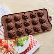 Sher Bakeware Silicone Smile Face Shaped Baking Molds for Chocolate