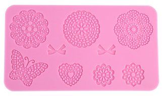 GogoForward Lace Flower Mat Butterfly Cake Fondant Stencil Pink Cake Decorating Moulds N6