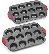 Elite Bakeware NonStick Cupcake Pan Set, 2 Pans N2