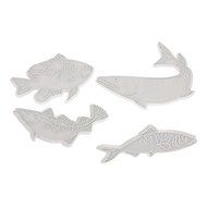 Sher DIY Fish Pattern Cake and Cookie Cutter Mold (4 Pieces)