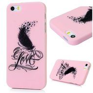 iPhone SE Case,iPhone 5S Case,iPhone 5 Case - Cute Black Feather Love Hearts Series Shockproof Flexible Soft TPU... N9