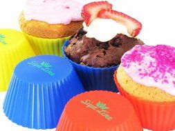Silicone Baking Cups Reusable Cupcake Muffin Liners, Soap Molds.by siya line N4