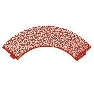TOOGOO(R)100 pcs Filigree Vintage Cupcake Wrappers Wraps Cases - Wedding, Birthday, UK seller(Red) N3