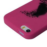 iPhone SE Case,iPhone 5S Case,iPhone 5 Case - Cute Black Feather Love Hearts Series Shockproof Flexible Soft TPU... N16