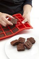 Lekue 24 Cavity Mini Brownie Mold Pan, Model # 0216024R01M017, Red N3