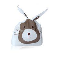QTMY 60pcs Plastic Cute Rabbit Ear Food Package Cookie Candy Bags for Party Favors Supplies N3