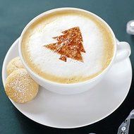 Sher (Pattern is random)16PCS/Set New Creative Plastic Garland Mold Thick Coffee Foam Template Cappuccino Barista