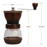 RC Mini Hand-Crank Coffee Bean Grinder Manual Coffee Grinding Mill 120g With Brush &amp; Lid - Brown N2