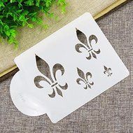 Sher Fleur de Lis Cake Stencil,Fondant Mold Cake Decorating Tools,Cake Side Stencil,Plastic Art Stencils,