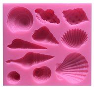 FLY 3D Seashell Conch Shape Silicone Cake Mold Fondant Candy Tools,Pink N2