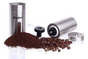 Bruntmor, Portable Slim Ceramic Burr Manual Coffee Grinder, 18/10 Stainless Steel N6