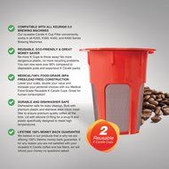 2 Refillable/Reusable Carafe KCup Filters by Housewares Solutions for Keurig 2.0: K200, K300, K400, K500 Series... N4