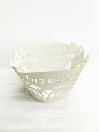 HUAL Cupcake Wrappers 50 Filigree Artistic Bake Cake Paper Cups it&#039;s a girl Lace Laser Cut Liner Baking Cup Muffin... N9