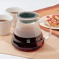 The Hario XGS-60TB Glass Kettle (V60 Series) with Lid and 100 Paper Filters N4