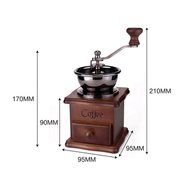 Manual Wooden Coffee Mill Grinder Vintage Style Coffee Bean Grinder with Drawer N4