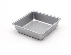 Astra Gourmet Mini 4-Inch Non-Stick Square Cake Pan, Set of 4(Silver) N5