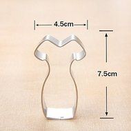 Sher Fashion Lady's Short Sleeved Skirt / Wedding Dress Shape Cookie Cutters Fruit Cut Molds Stainless Steel N3
