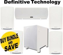 Definitive Technology ProMonitor 800 Bookshelf Speaker (Single White) + Definitive Technology ProCinema 1000 Speaker...
