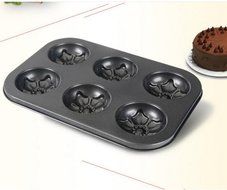 Hineway 6 Cups Shell Shape Cake Mold Non-stick Bakeware 3Pcs