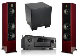 Martin Logan Motion 60XT Cherry Floorstanding Speakers with Dynamo 700W Subwoofer and Denon AVR-X6300H A/V Receiver