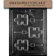 Dress My Cupcake Chocolate Candy Mold, Puzzle Piece Lollipop Autism Awareness